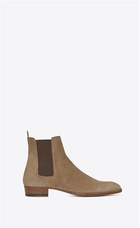 ysl mens suede chelsea boots|saint laurent male boots snakeskin.